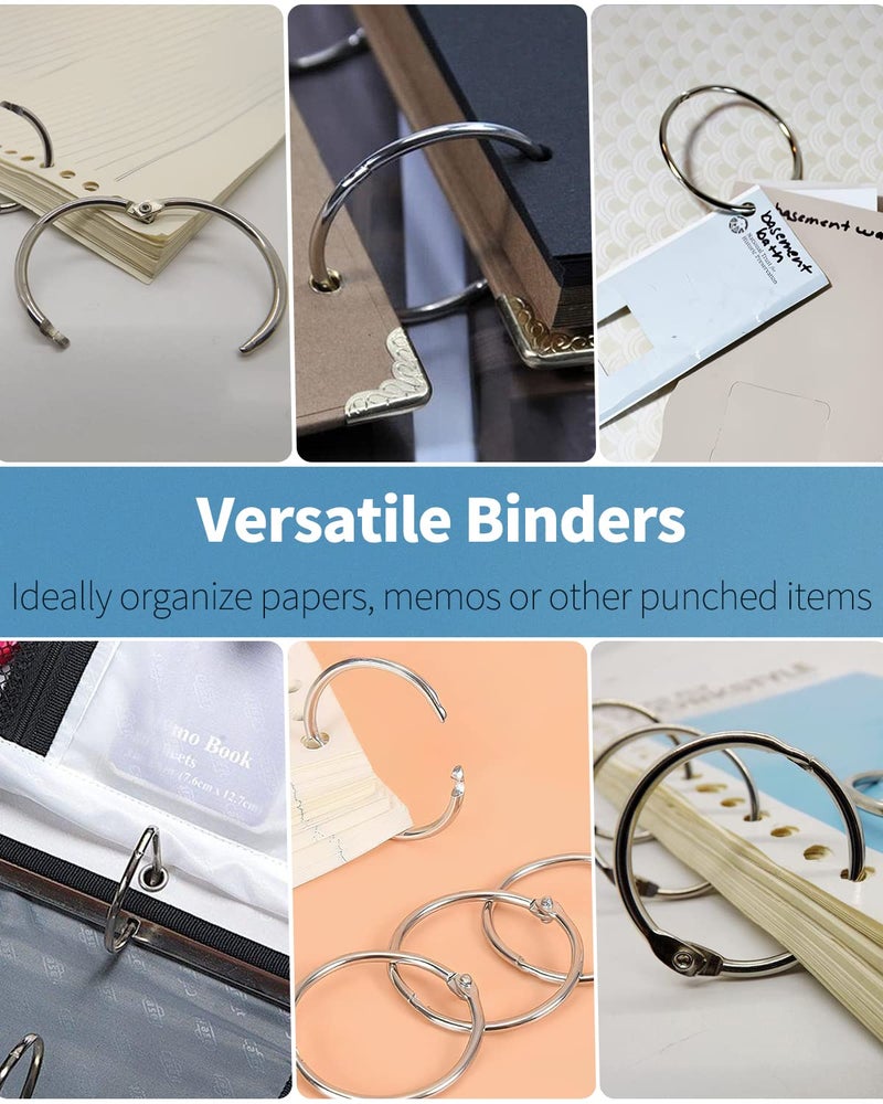 Pawfly 24 Pack Loose Leaf Binder Rings 3 Inch Smooth Steel Book Rings for Index Cards Flash Cards Receipts Memos Photos and Files Heavy Duty Organizers Loops for Office School and Home Use - Image 3